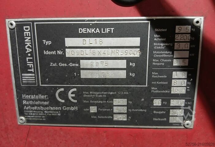 يرفع Rothlehner Denka Lift DL18
