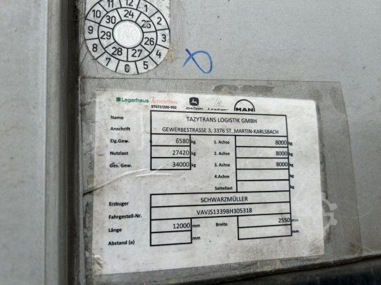 Working platform semitrailer SCHWARZMüLLER PLATEAU-AUFLIEGER J SERIE