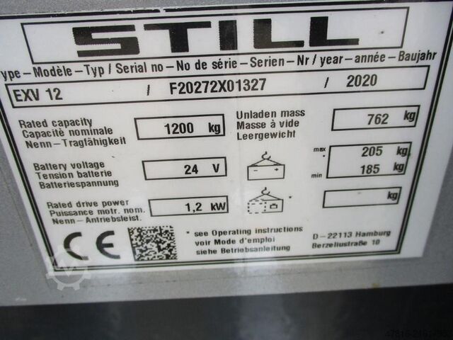 High lifting pallet truck STILL EXV12