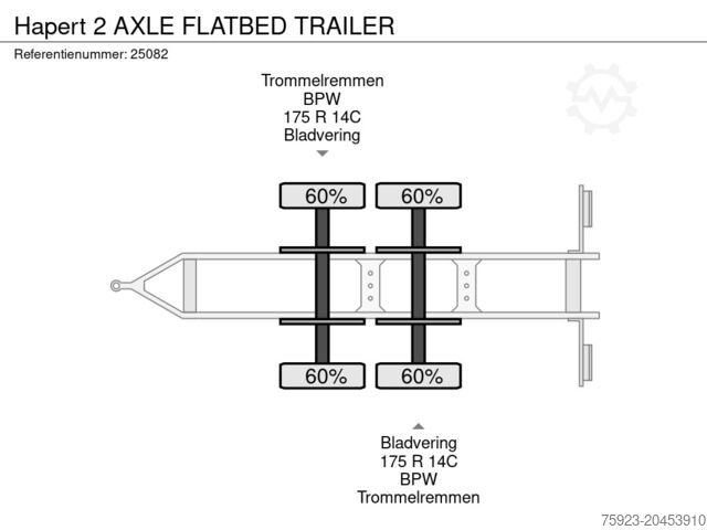 Alustan perävaunu Hapert 2 AXLE FLATBED TRAILER