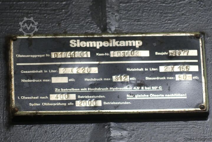 Prensa de perfiles SP 2000 Siempelkamp 