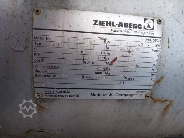 Redutor com motor de engrenagem Ziehl-Abegg Rfzu180.31-2/12