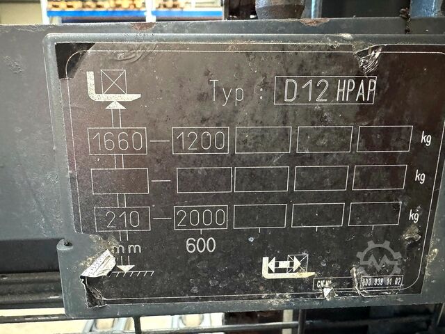 2019-es szerviz + UVV 2027/04-ig, 1853 üzemóra Linde D12HPAP