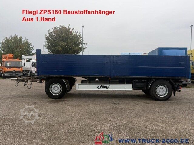 Remolque abierto con toldo Fliegl ZPS180 Baustoffanhänger SAF Achsen + aus 1. Hand