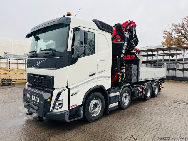 Lastebil med plan VOLVO FH 500 8x4 Kran F710 RA2.27 Jib & Winde Sofort