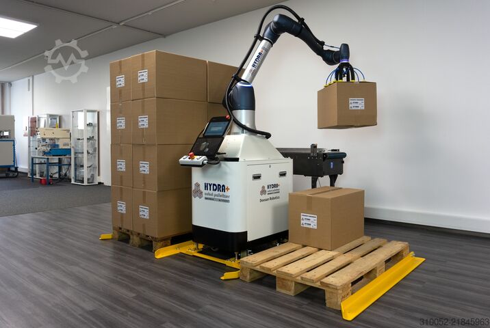 Système de palettisation par cobot FJ Mayer HYDRA cobot palletizer Vorführmaschine
