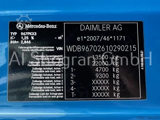 Chassis com cabina Mercedes-Benz Atego 1318 4x2 / Euro 6 / Schaltung 1218