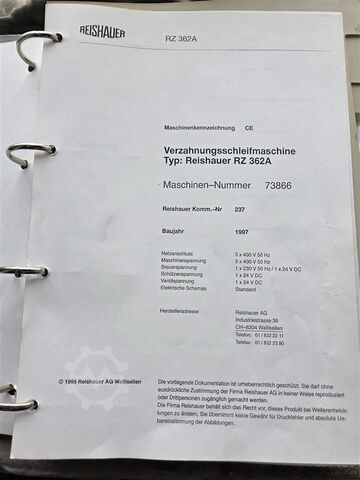 מכונת השחזה להילוכים - שיניים חיצוניות REISHAUER RZ362A