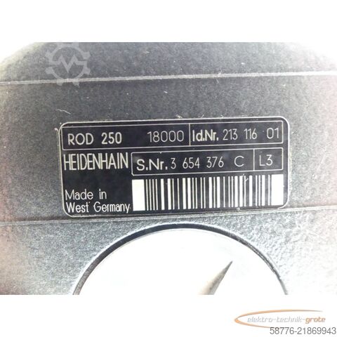 Στοιχείο Heidenhain ROD 250 18000 . 21311601 SN: 3654376C / L3 6 Mon. Gewährl.