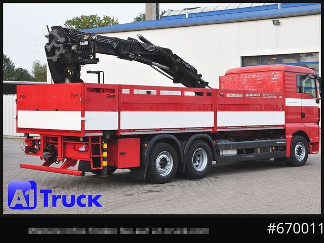 کامیون مسطح MAN TGX 26.400, Hiab Kran, Lenk-Liftachse,