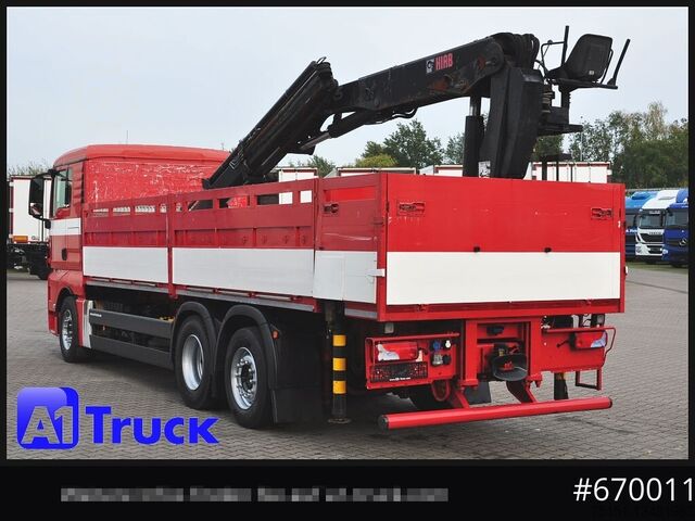 کامیون مسطح MAN TGX 26.400, Hiab Kran, Lenk-Liftachse,