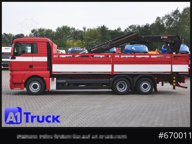 Platós teherautó MAN TGX 26.400, Hiab Kran, Lenk-Liftachse,