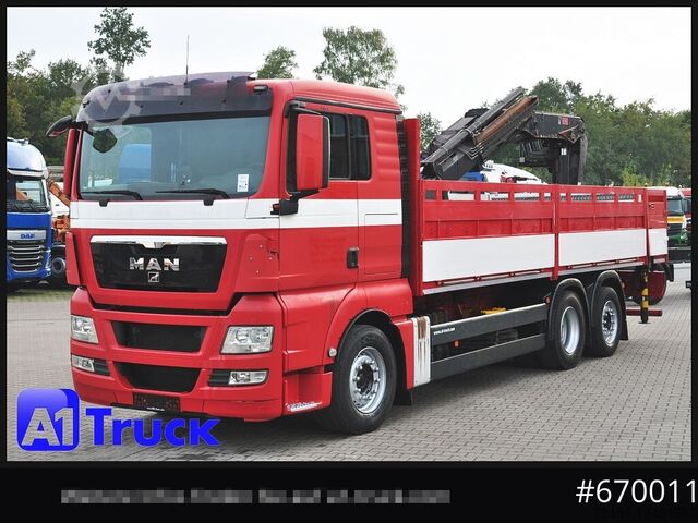 کامیون مسطح MAN TGX 26.400, Hiab Kran, Lenk-Liftachse,