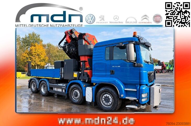 Vrachtauto met open laadbak MAN TGS 35.480 8x4 KRAN 35m JIB Seilwinde