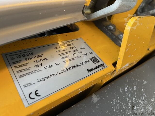 Electric 3-wheel forklift Jungheinrich EFG215