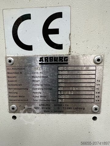 Formsprutningsmaskin Arburg 420 C 1000- 150/60