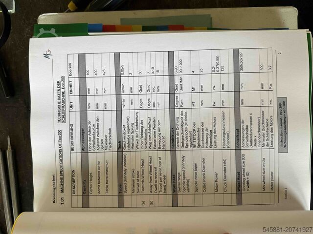 Cylindrisk slipmaskin Weiss Micromatic ECO 200 U