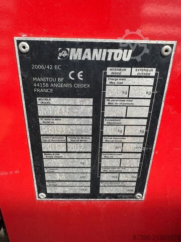 Teleskopiskā darba platforma Manitou 170AETJ L Hoogwerker Knikarmhoogwerker