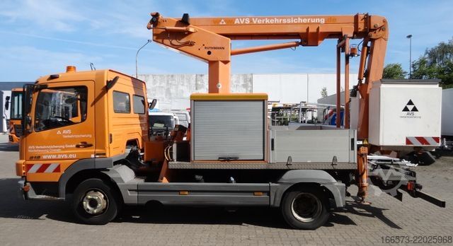 Knúinn vinnupallur á vörubíl MERCEDES-BENZ Atego 818 Ruthmann TK145 Kunststoffkorb
