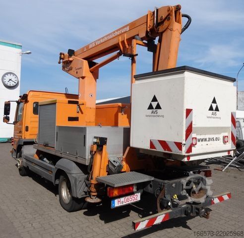 Knúinn vinnupallur á vörubíl MERCEDES-BENZ Atego 818 Ruthmann TK145 Kunststoffkorb