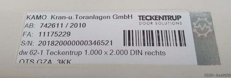 Протипожежні двері Teckentrup, майже як нові Teckentrup Brandschutztüren T30 FSA 62