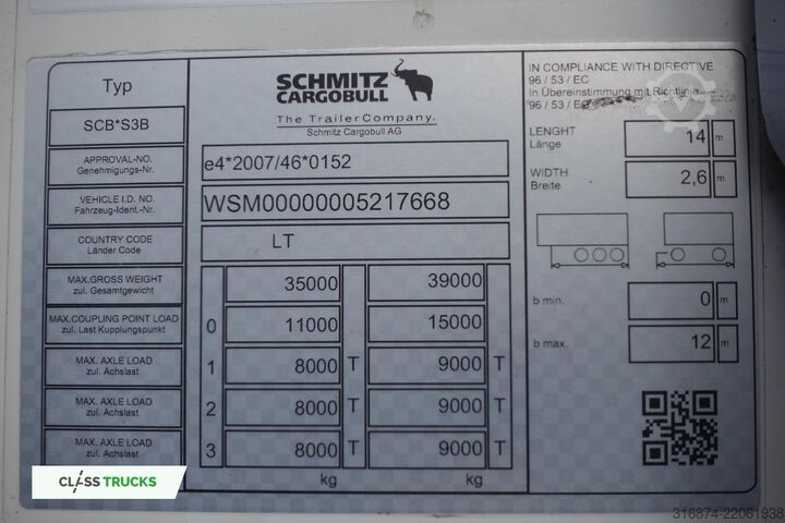 شبه مقطورة مبردة SCHMITZ CARGOBULL SKO FP 45 ThermoKing SLXi 300