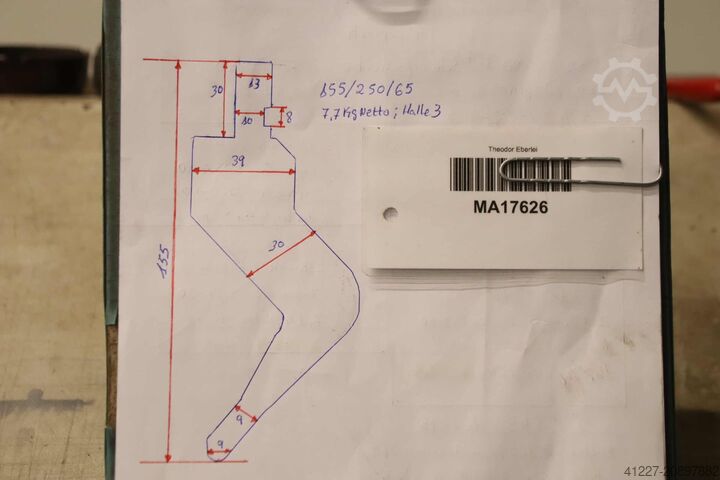 Інструмент для листозгинального преса (Abkant) 250 мм unbekannt 155/65 mm