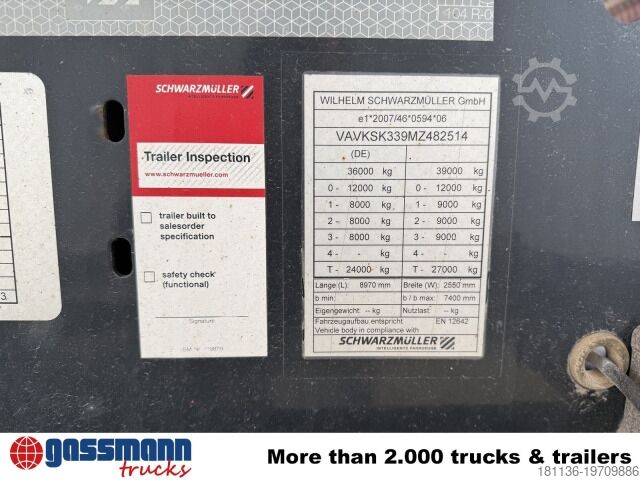 टिपर सेमिट्रेलर Schwarzmüller K-Serie Kippauflieger, Hardoxmulde ca. 24/26m³,