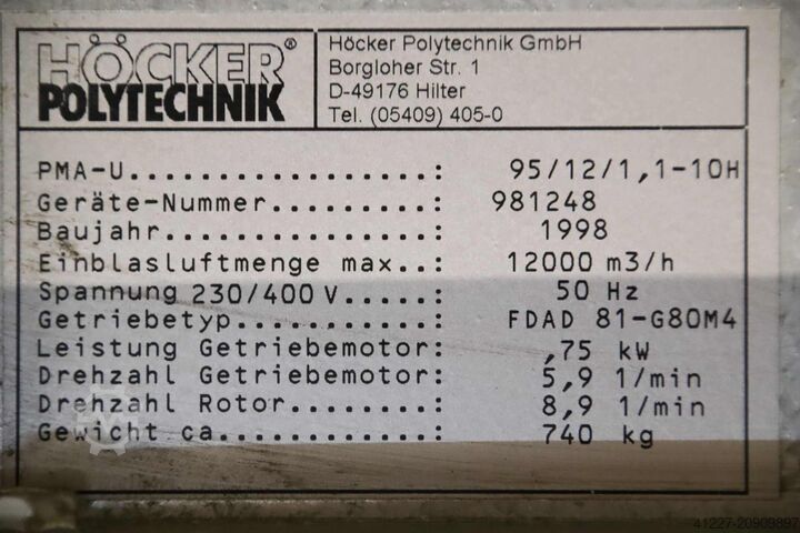Separador de materiales Höcker Polytechnik PMA-U