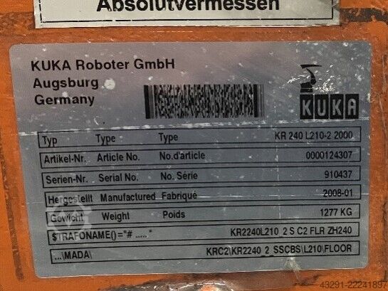 Tööstusrobot KUKA KR 240 L210-2 2000