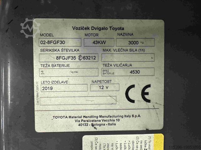 Treibgasstapler Toyota 02-8FGF30