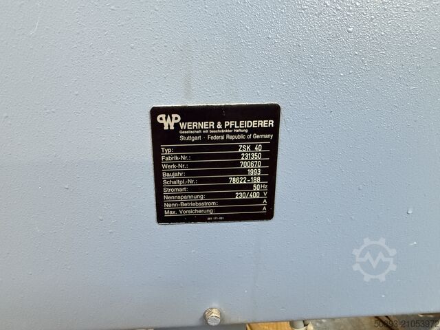 Dvigubas sraigtinis ekstruderis / Kompaunderis Werner & Pfleiderer ZSK 40