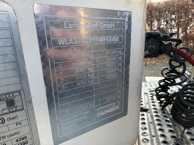 Semirremolque de plataforma baja LANGENDORF Radmulden / Lenkachse / überfahrbare Hals