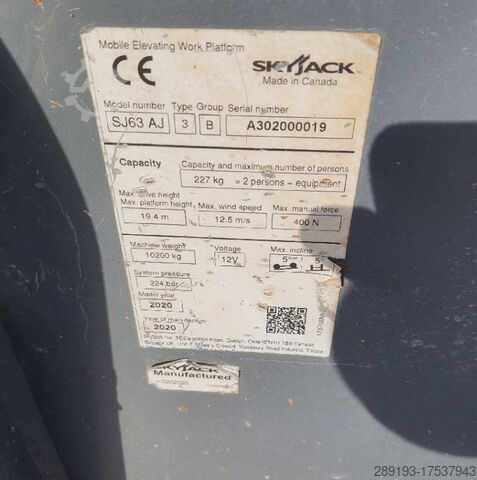 Çalışma aşamaları serbest meslek. Skyjack SJ63 AJ Diesel 21,38m