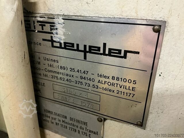Hydraulické strihanie SAGITA BEYELER 3100 x 4