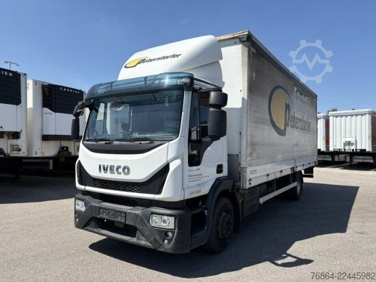 Platós teherautó ponyvával IVECO EUROCARGO 140E PLANE, LBW BÄR, EURO 6, KLIMA