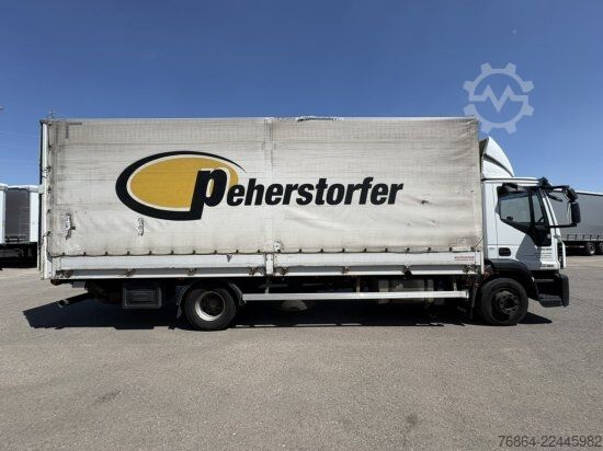 Platós teherautó ponyvával IVECO EUROCARGO 140E PLANE, LBW BÄR, EURO 6, KLIMA