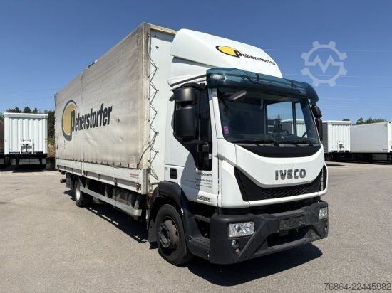 Platós teherautó ponyvával IVECO EUROCARGO 140E PLANE, LBW BÄR, EURO 6, KLIMA