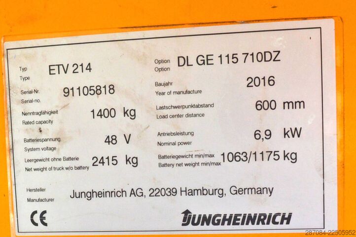 Reachtruck Jungheinrich ETV 214