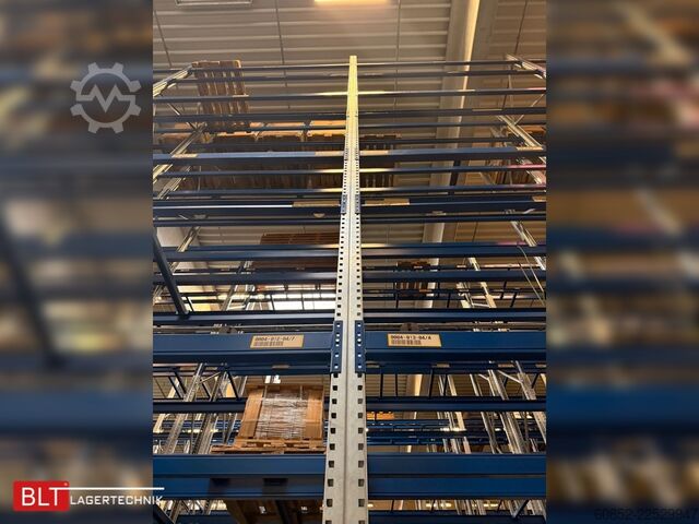 Estantería para cargas pesadas, estantería industrial, estantería de gran altura SSI Schäfer PR600 – 14,10 lfm, Höhe 4,9m Boden + 2 Ebenen | Fachlast bis 3500 kg