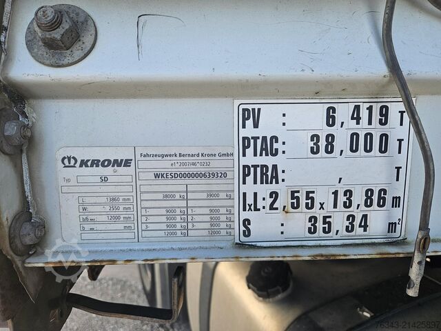 Otvorena poluprikolica sa ceradom Krone SD