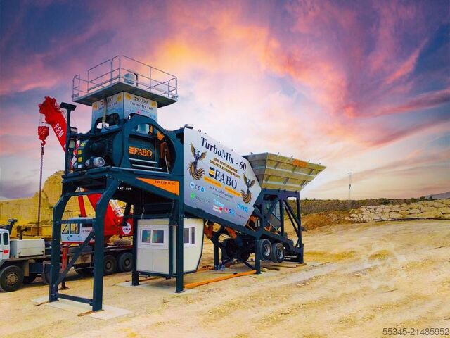Nhà máy trộn bê tông di động FABO Mobile Concrete Batching Plant 60 m3/h Mobile Concrete Batching Plant