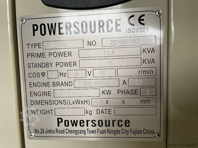 Aggregato Perkins 403D-15 - 15 kVA Generator - DPX-19800