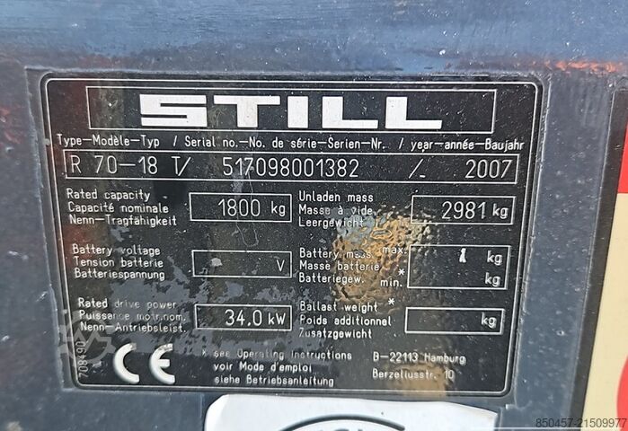 Carretillas elevadoras de GLP Still R70-18T
