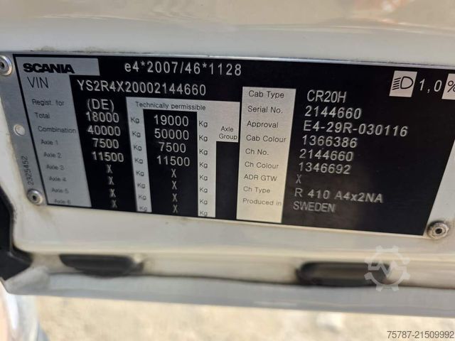 Стандартний тягач SCANIA R410, Retrader, 2 Kreis-Hydraulik, Retarder
