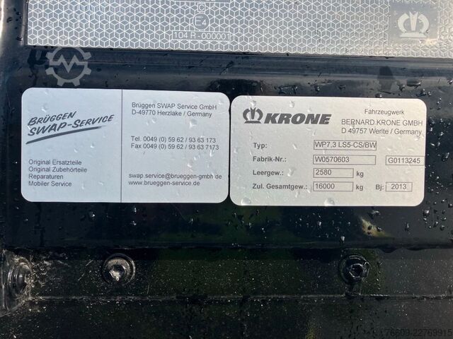 Prikolica sa zamjenjivim sandukom KRONE Wechselbrücke Plane