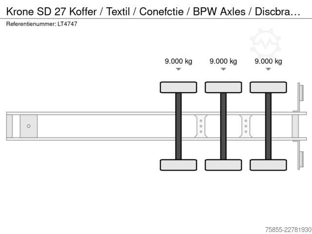 Mala Krone SD 27 Koffer / Textil / Conefctie / BPW Axles /...