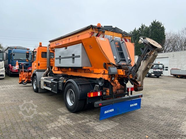 Āķa konteineru automašīna MERCEDES-BENZ 1824 Axor Abroller mit Schneeschild und Streuer