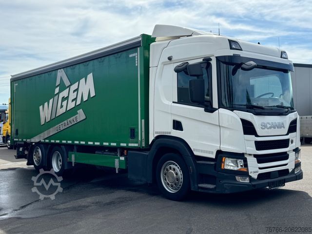 Autocamion transport băuturi SCANIA P 320 / LBW / 2 x AHK / LENKACHSE / 18 PAL