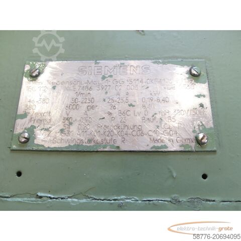 西门子电机 Siemens 1GG5114-0KF41-6HU1 - Z Nebenschlussmotor SN:E7486597702003